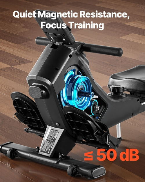 Magnetic Rowing Machine,16-Level Quiet Resistance Adjustable, Foldable