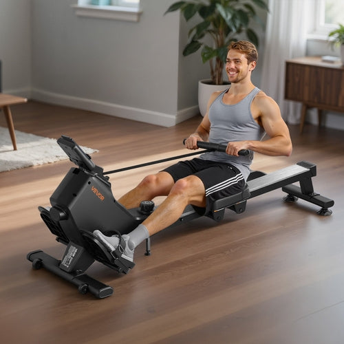 Magnetic Rowing Machine,16-Level Quiet Resistance Adjustable, Foldable