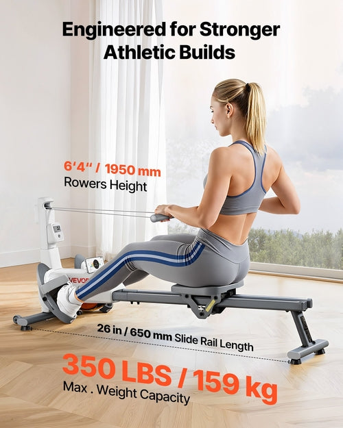 Magnetic Rowing Machine,16-Level Quiet Resistance Adjustable, Foldable