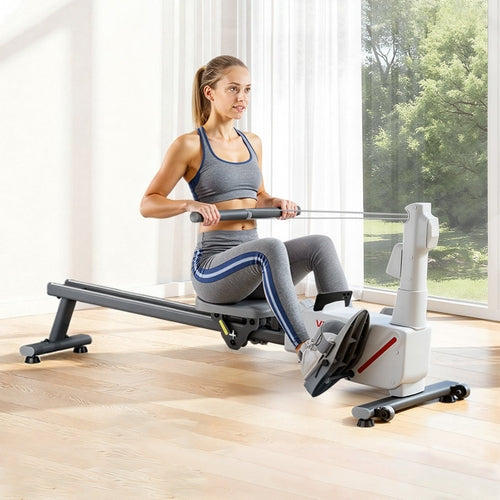 Magnetic Rowing Machine,16-Level Quiet Resistance Adjustable, Foldable