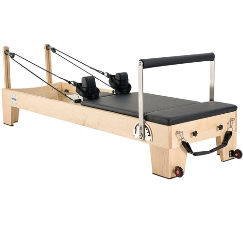 Pilates Reformer Machine, Wooden Pilates Workout Equipment for Home