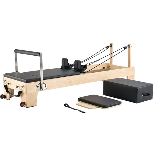 Pilates Reformer Machine, Wooden Pilates Workout Equipment for Home