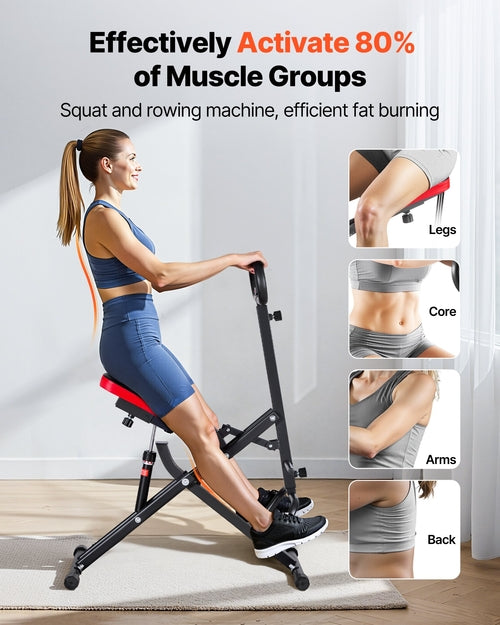 Squat Machine, Deep Squat Rowing Machine for Home, Easy Setup &