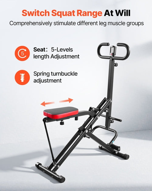 Squat Machine, Deep Squat Rowing Machine for Home, Easy Setup &