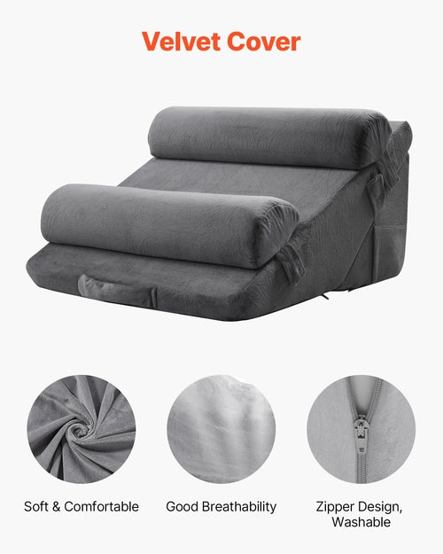 Wedge Pillow for Sleeping, 4 Pcs Adjustable Orthopedic Bed Wedge Set,
