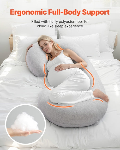 Pregnancy Pillow, C-Shaped Full Body Maternity Pillow, Ultra-Soft and