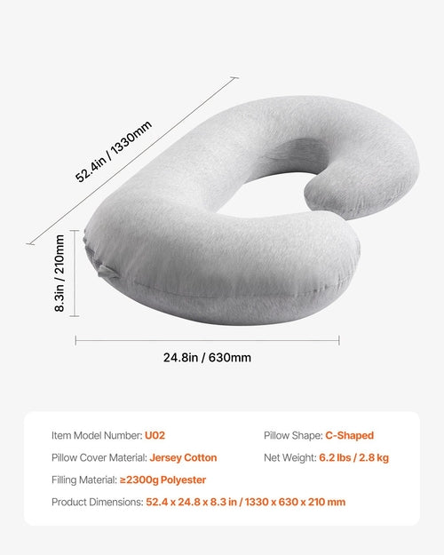 Pregnancy Pillow, C-Shaped Full Body Maternity Pillow, Ultra-Soft and