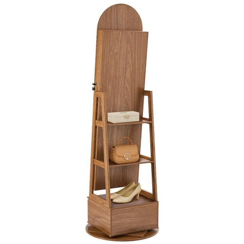 360° Swivel Jewelry Cabinet, 1655 mm Tall, Full-Length Mirror with