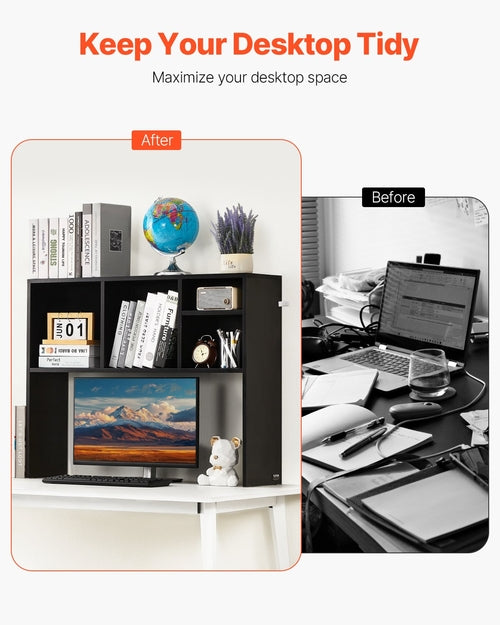 Desktop Bookshelf, 1-Tier Desktop Storage Organizer, 37 x 9.4 x 28.7