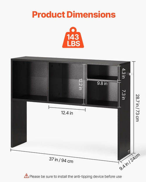 Desktop Bookshelf, 1-Tier Desktop Storage Organizer, 37 x 9.4 x 28.7